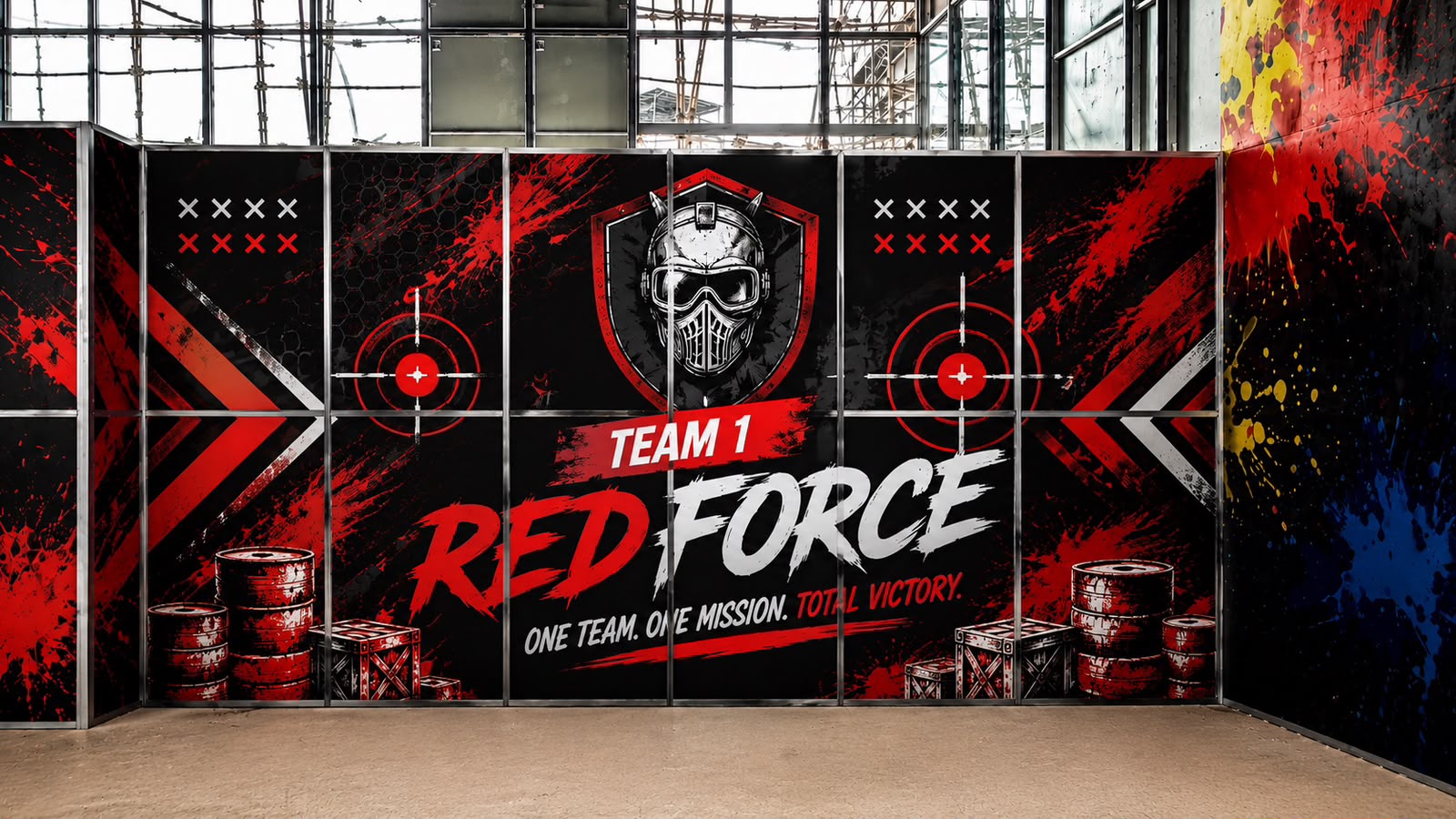 The Red Force team wall — one team, one mission